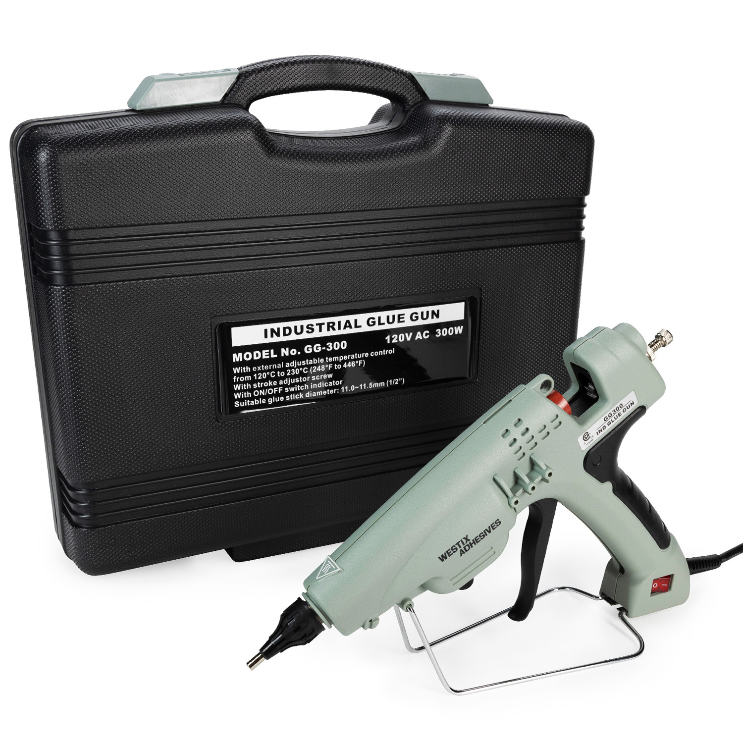 GG-300 Industrial 300W Full Size Hot Glue Gun for 1/2" Glue Sticks